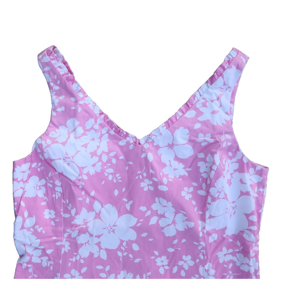 Jones New York Pink Floral Dress Fitted Shift Cottagecore Botanical Summer Sz 12 - Picture 6 of 13